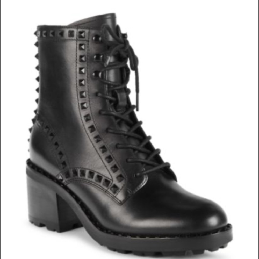 NIB Ash studded leather combat boots w/ 2.5” heel.  Lace up w/ hidden zippers.